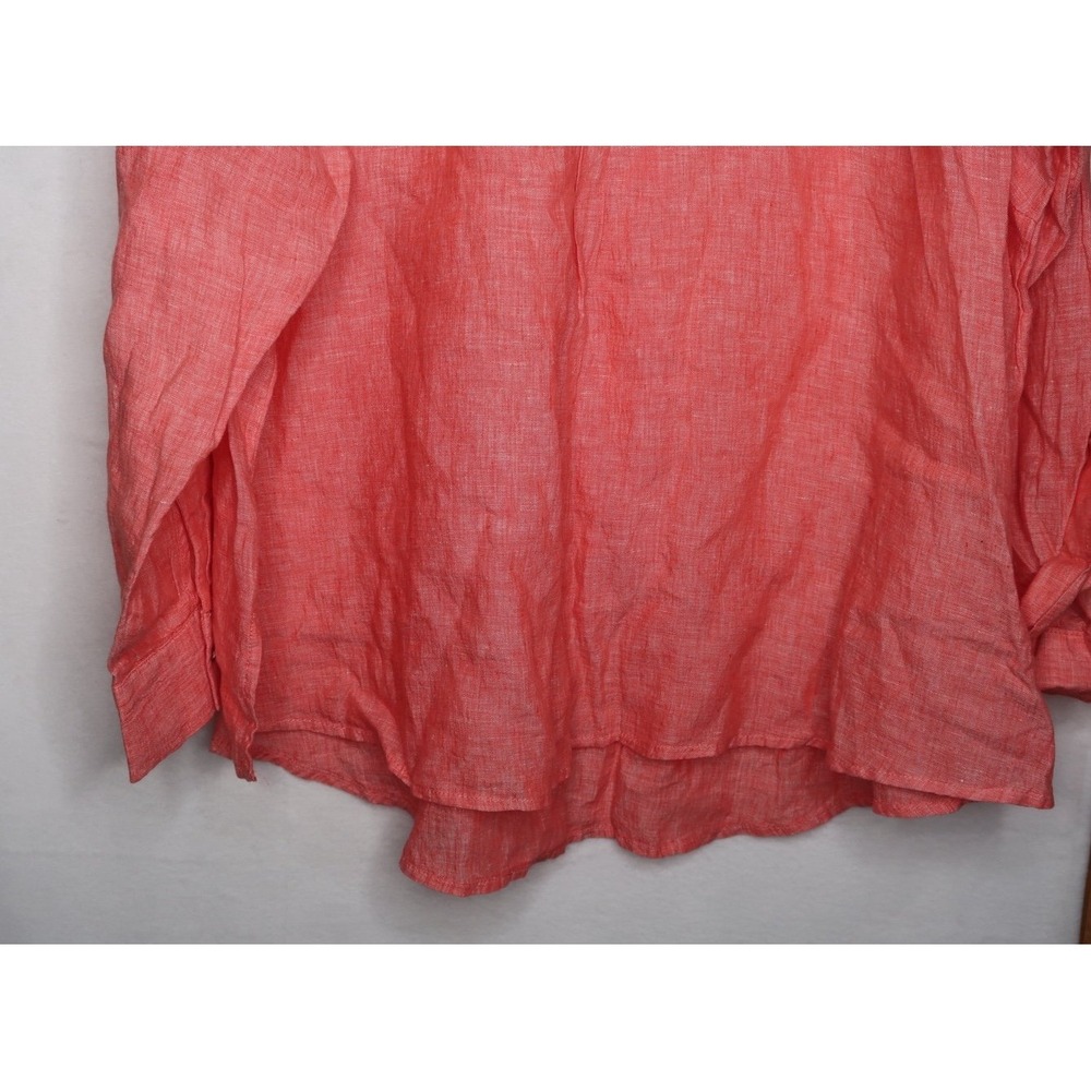 Sigrid Olsen 100% Linen Blouse Womens 3X Coral Button Tunic Resort Boho NWT - Picture 6 of 8